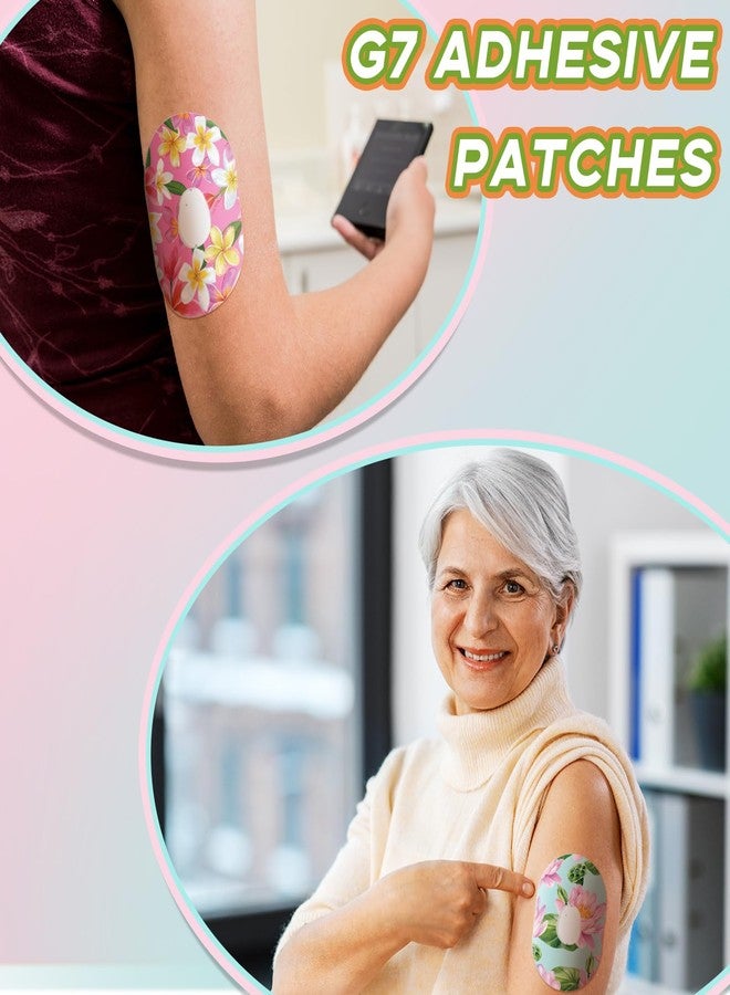 Panelee 25 Pcs Adhesive Patch Compatible with Dexcom Sweatproof Colorful Floral Variety Pre Cut Adhesive Tape, Glucose Monitor Protection (G7) - Image 5